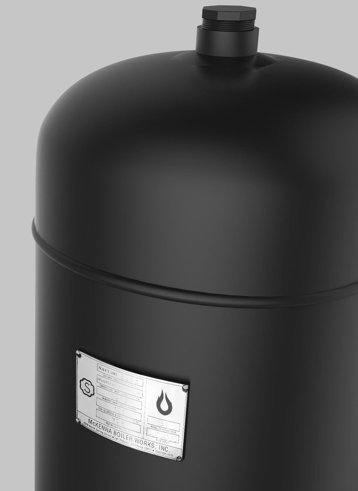 Close up blowdown tank Los Angeles boiler company